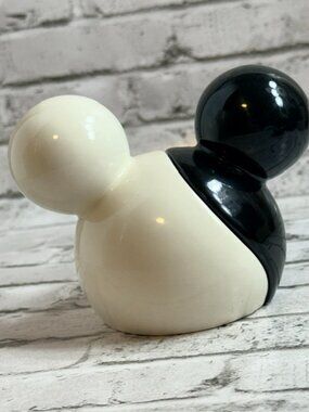 Vintage Walt Disney Salt Pepper Shakers Mickey Mouse Ears Figurine Black White